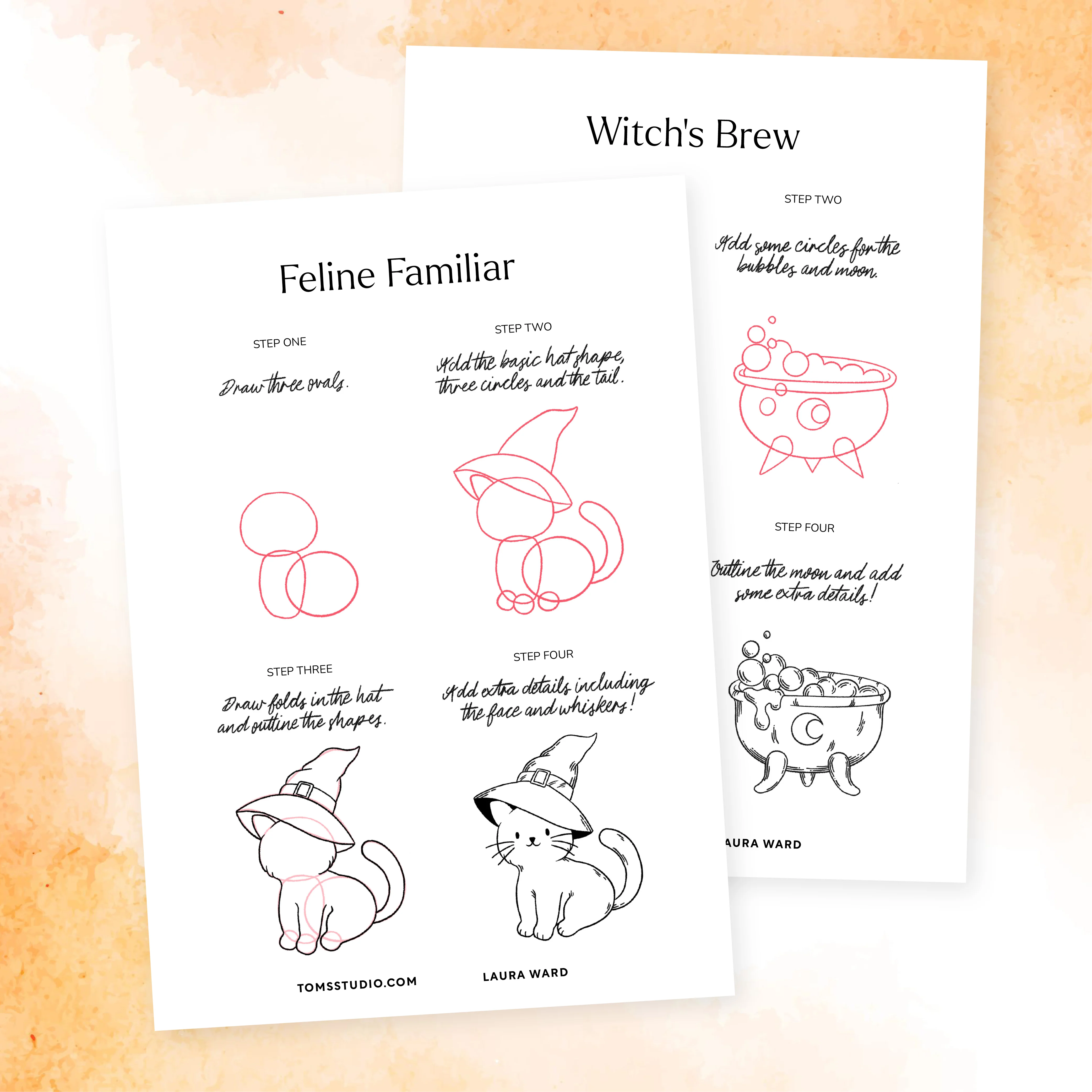 Free Download: Halloween Friends Drawing Guide - Image 2