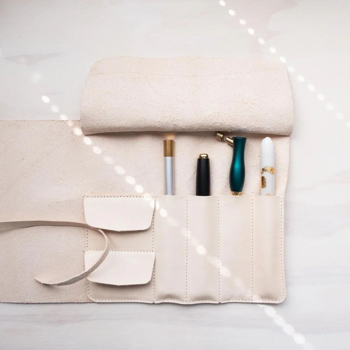 Handmade Leather Pen Roll