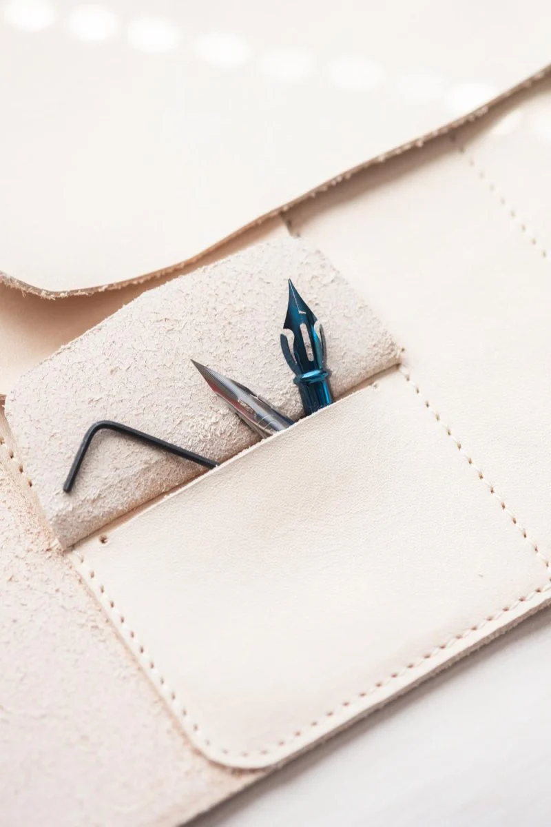 Handmade Leather Pen Roll - Image 2